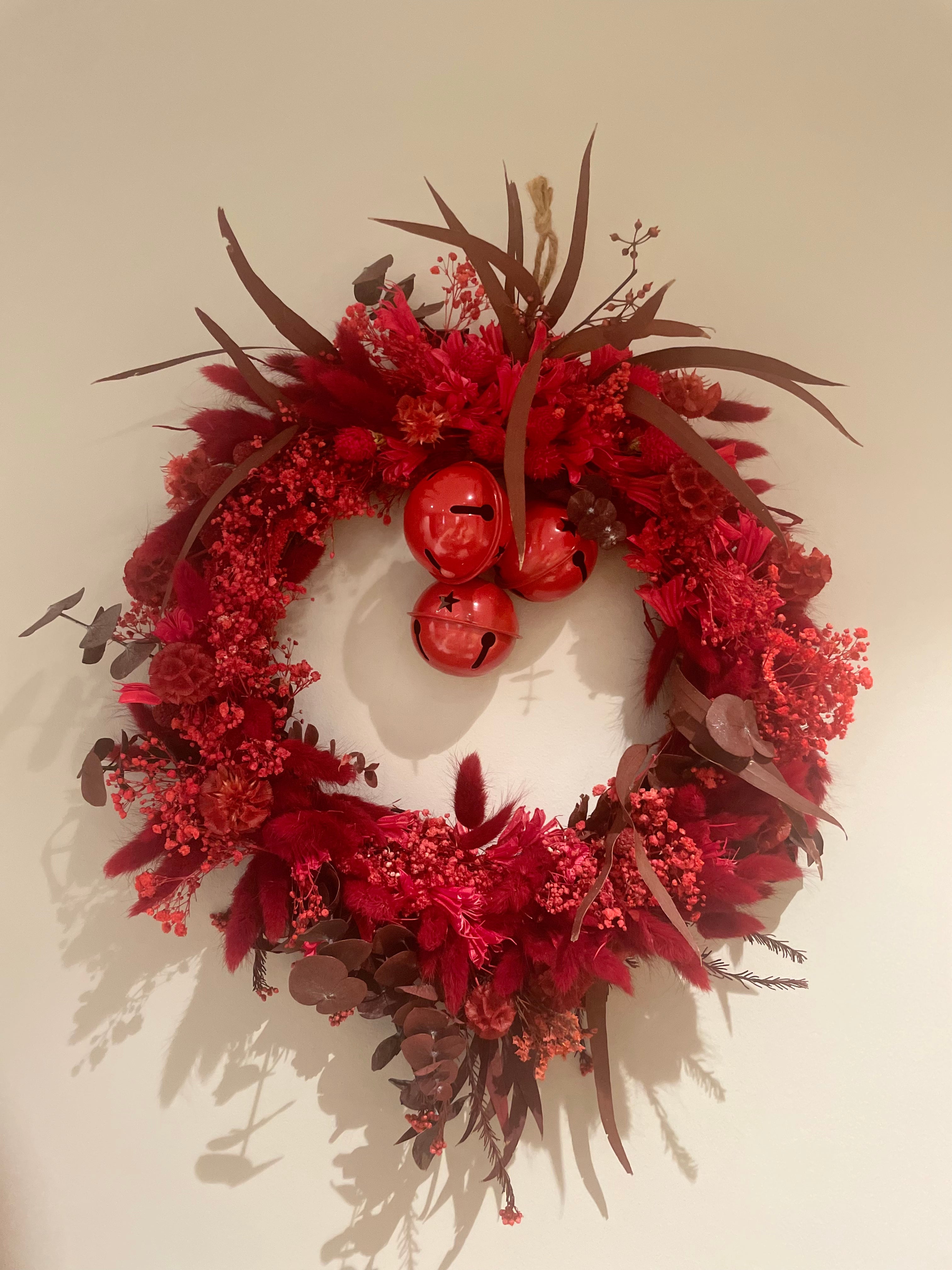 Dried Flowers Wreath - Classic Red - Ø50cm