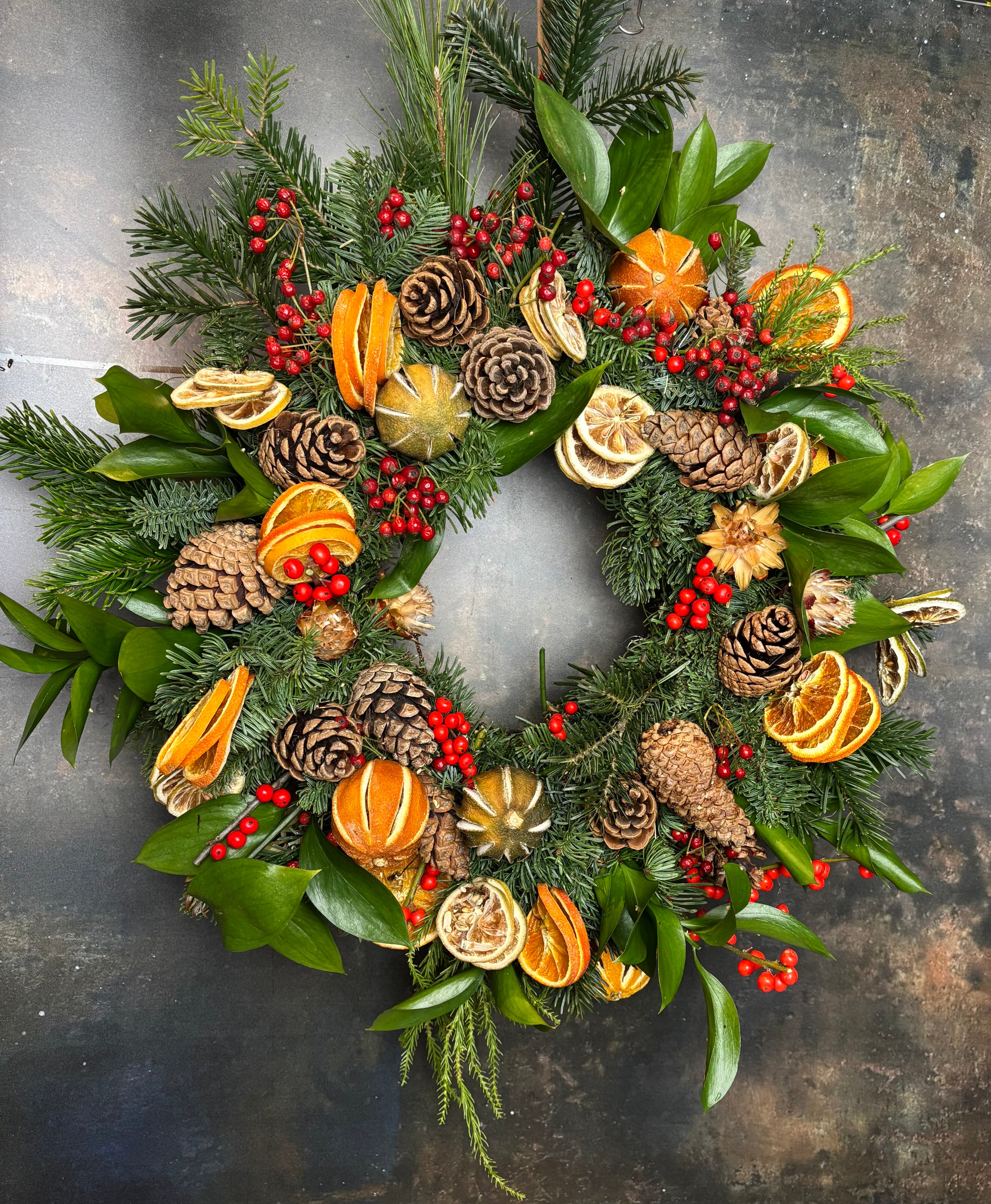 Cones and fruits Christmas Wreath